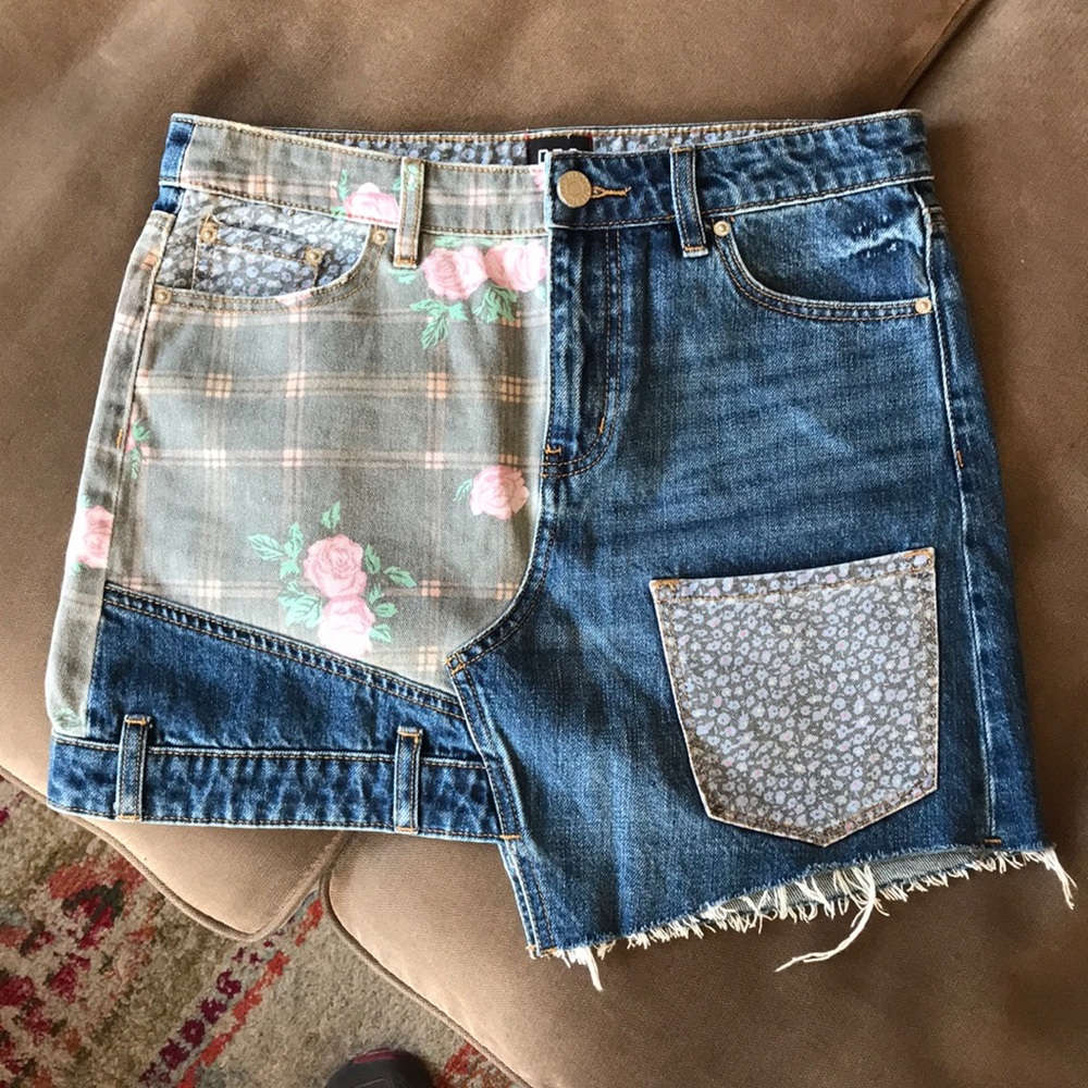 Urban outfitters funky jean skirt